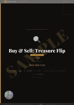 Sample page 1 of 49 from the Buy & Sell: Treasure Flip blueprint: Cover (watermarked SAMPLE)