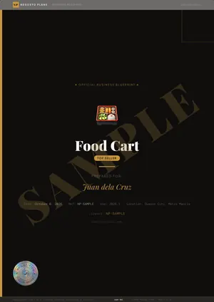 Sample page 1 of 51 from the Food Cart blueprint: Cover (watermarked SAMPLE)