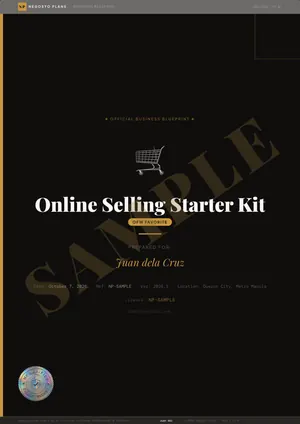 Sample page 1 of 47 from the Online Selling Starter Kit blueprint: Cover (watermarked SAMPLE)