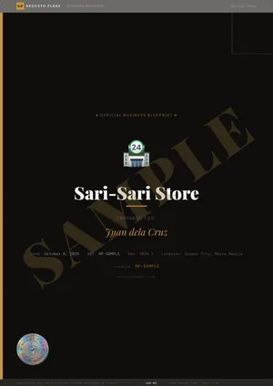 Sample page 1 of 56 from the Sari-Sari Store blueprint: Cover (watermarked SAMPLE)